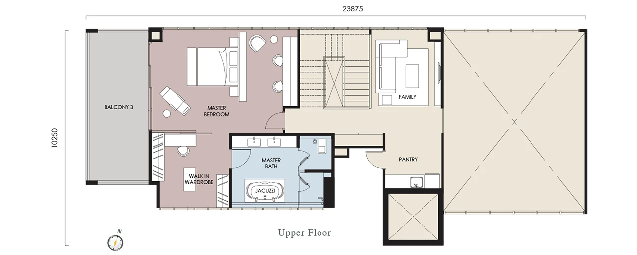 Stellar Damansara floor plan Type A3 penthouse (lower), 3,990 sq ft, 4+1 bed, 5+1 bath, 3 balconies