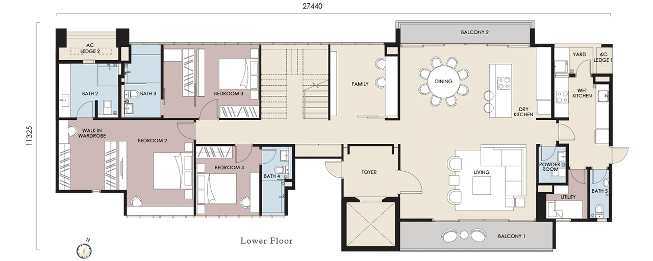 Stellar Damansara floor plan Type A3 penthouse (upper), 3,990 sq ft, Duplex upper floor