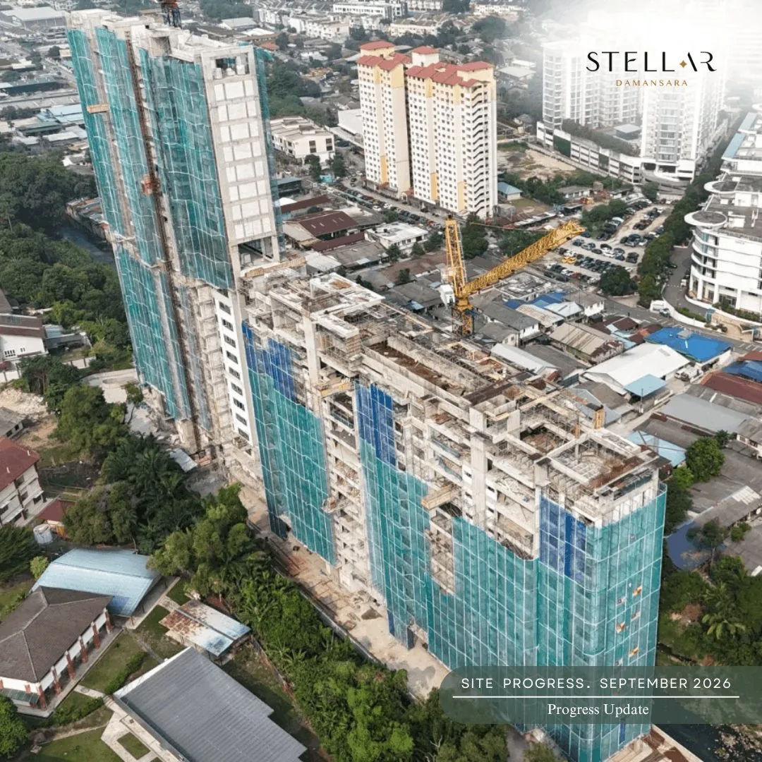 Stellar Damansara construction seen from above, September 2026, site photo