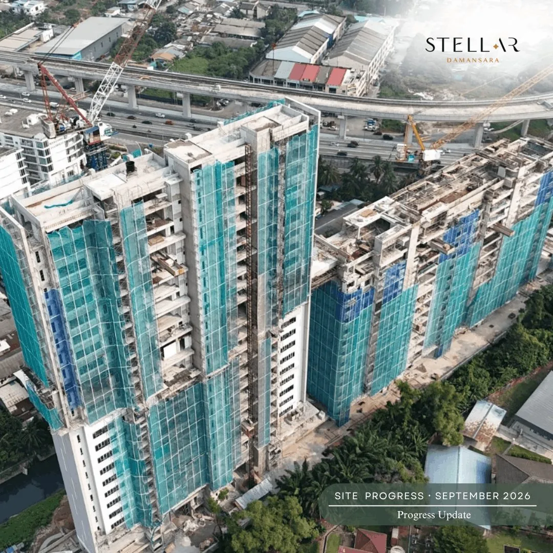 Stellar Damansara block A and Block B from the SPRINT side, September 2026, site photo